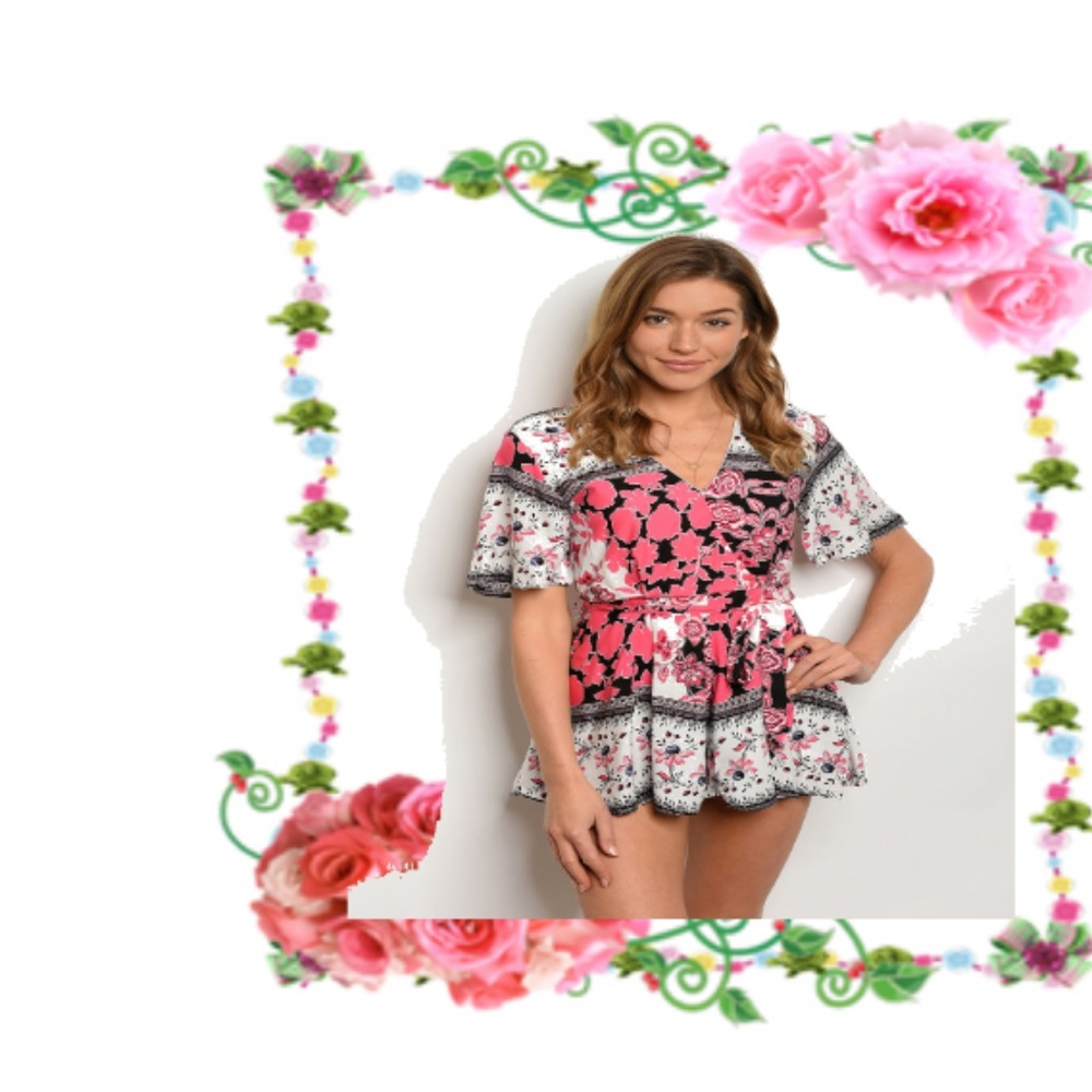 ☺ Romper V Neck Shorts - Picture 3 of 3